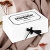 Andaz Press Custom Groomsman Proposal Boxes with Lids - Premium White Large Gift Boxes with Personalized Art Deco Design & Ribbons, 10"x 7"x 4", 1-Pack view 2