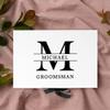 Andaz Press Custom Groomsman Proposal Box Gift Boxes with Lids for Will You Be My Groomsman Proposal Gifts Premium White Large Gift Box with Personalized Name & Monogram, Ribbons, 10"x 7"x 4", 1-Pack view 3