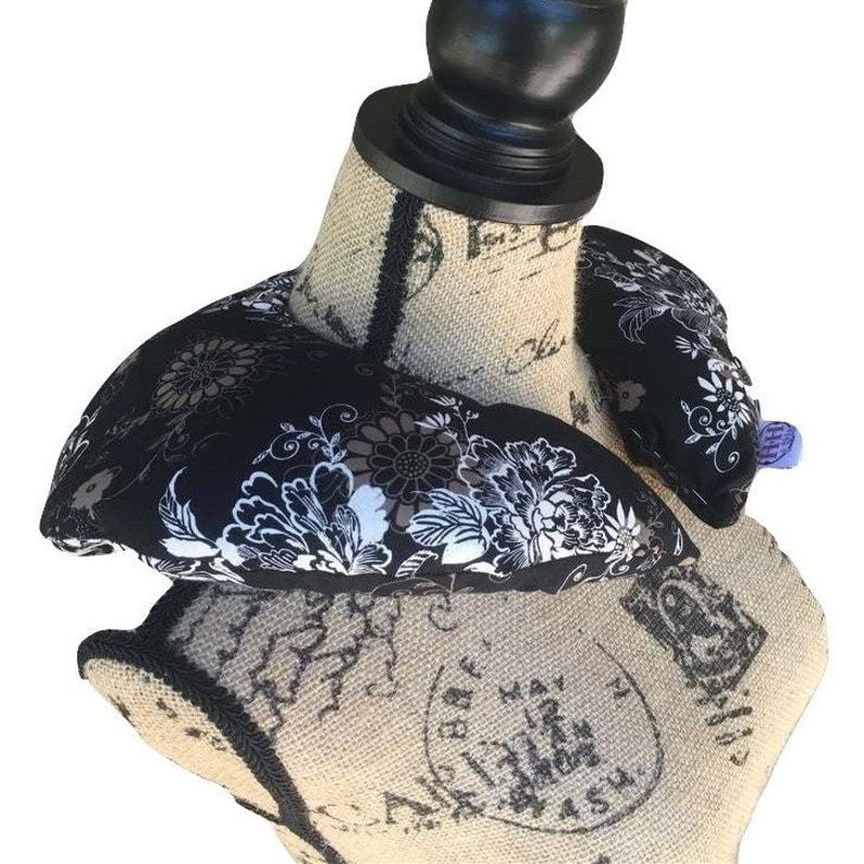 Cervical Neck Hot Cold Herbal Pack, Herbal Pack, Heat Wrap, Organic, Flax Seed, Heat Pack, Microwave Therapy, Black White