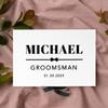 Andaz Press Custom Groomsman Proposal Box Gift Boxes with Lids for Will You Be My Groomsman Proposal Gifts Premium White Large Box with Personalized Name & Date Design, Ribbons, 10"x 7"x 4", 1-Pack view 3