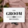 Andaz Press Custom Groom Gift Box - Gift Boxes with Lids for Wedding Day Groom Gifts, Premium White Large Gift Box with Personalized Name Design & Ribbons, Groom Box From Bride, 10"x 7"x 4", 1-Pack view 3