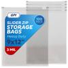 100 Count - Slider Zip Food Storage Bags, 9" x 12" 3 Mil Heavy Duty, Strong & Durable For Freezer Storage. GPI view 1