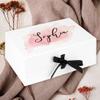 Andaz Press Custom Bridesmaid Proposal Box - Gift Boxes with Lids for Maid of Honor, Flower Girls & Bridesmaid Proposal Gifts White Box w/Personalized Watercolor Name & Ribbons, 10" x7"x 4", 1-Pack view 2