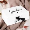 Andaz Press Custom Bridesmaid Proposal Box - Gift Boxes with Lids for Maid of Honor Flower Girls & Bridesmaid Proposal Gifts White Box w/Personalized Name Heart Design & Ribbons, 10"x7"x 4", 1-Pack view 2