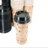 ECODESIGN-US 10 Ounce Disposable Paper Coffee Cups with Black Lids - 50 Sets - Coffee Cappuccino To Go Medium Portion view 1
