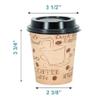 ECODESIGN-US 10 Ounce Disposable Paper Coffee Cups with Black Lids - 50 Sets - Coffee Cappuccino To Go Medium Portion view 3