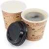 ECODESIGN-US 10 Ounce Disposable Paper Coffee Cups with Black Lids - 50 Sets - Coffee Cappuccino To Go Medium Portion view 4