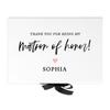 Andaz Press Custom Bridesmaid Proposal Box - Gift Boxes with Lids for Matron of Honor, Thank you Box, Proposal Gifts White Box w/Personalized Name Heart Design, Ribbons, 10"x7"x 4", 1-Pack view 1