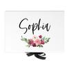 Andaz Press Custom Bridesmaid Proposal Box - Gift Boxes with Lids for Maid of Honor, Flower Girls & Bridesmaid Proposal Gifts White Box w/Personalized Name with Florals & Ribbons, 10" x7"x 4", 1-Pack view 1