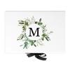 Andaz Press Custom Bridesmaid Proposal Box - Gift Boxes with Lids for Maid of Honor, Flower Girls & Bridesmaid Proposal Gifts White Box w/Personalized Monogram Greenery & Ribbons, 10" x7"x 4", 1-Pack view 1