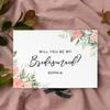 Andaz Press Custom Bridesmaid Proposal Box - Classy Gift Boxes with Lids Will You Be My Bridesmaid Box, Proposal Gifts, White Box w/Personalized Name with Roses Design, Ribbons, 10"x7"x 4", 1-Pack view 3