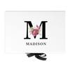 Andaz Press Custom Bridesmaid Proposal Box - Gift Boxes with Lids for Maid of Honor Flower Girls & Bridesmaid Proposal Gifts White Box w/Personalized Name & Monogram, Ribbons, 10"x7"x 4", 1-Pack view 1