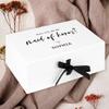Andaz Press Custom Maid Of Honor Proposal Box - Gift Boxes with Lids Will You Be My Maid Of Honor Box, Proposal Gifts White Box w/Personalized Name Pink Heart Design, Ribbons, 10"x7"x 4", 1-Pack view 2