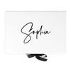 Andaz Press Custom Bridesmaid Proposal Box - Gift Boxes with Lids for Maid of Honor, Flower Girls & Bridesmaid Proposal Gifts White Gift Box w/Personalized Minimal Name & Ribbons, 10" x7"x 4", 1-Pack view 1