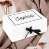 Andaz Press Custom Bridesmaid Proposal Box - Gift Boxes with Lids for Maid of Honor, Flower Girls & Bridesmaid Proposal Gifts White Gift Box w/Personalized Classic Name & Ribbons, 10" x7"x 4", 1-Pack view 2