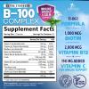 B Complex Vitamins Capsules - Super Complete B-Complex with Vitamin B12 B6 B100 C Biotin Folate & Folic Acid for Immune & Energy Support - Supplement for Heart, Brain, & Nerve Support - 120 Capsules view 2