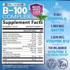 B Complex Vitamins Capsules - Super Complete B-Complex with Vitamin B12 B6 B100 C Biotin Folate & Folic Acid for Immune & Energy Support - Supplement for Heart, Brain, & Nerve Support - 60 Capsules view 2