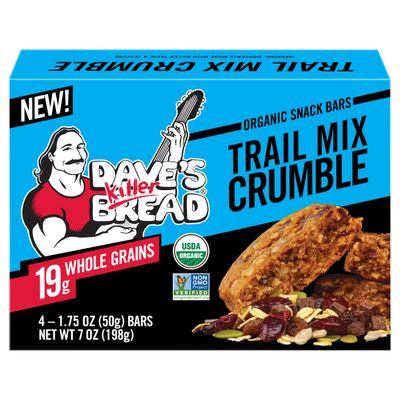 Dave's Killer Bread Trail Mix Crumble Organic Snack Bars, 4 Individually Wrapped Snack Bars