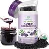 USDA Organic Dried Elderberries 1lb Bulk (Safest Packaging, Resealable Bag, BPA-Free Scoop) Natural, non-irradiated, Raw Whole Black Elderberry, Immune Support, Make Sambucus Elderberry Syrup, 1 Pound view 1