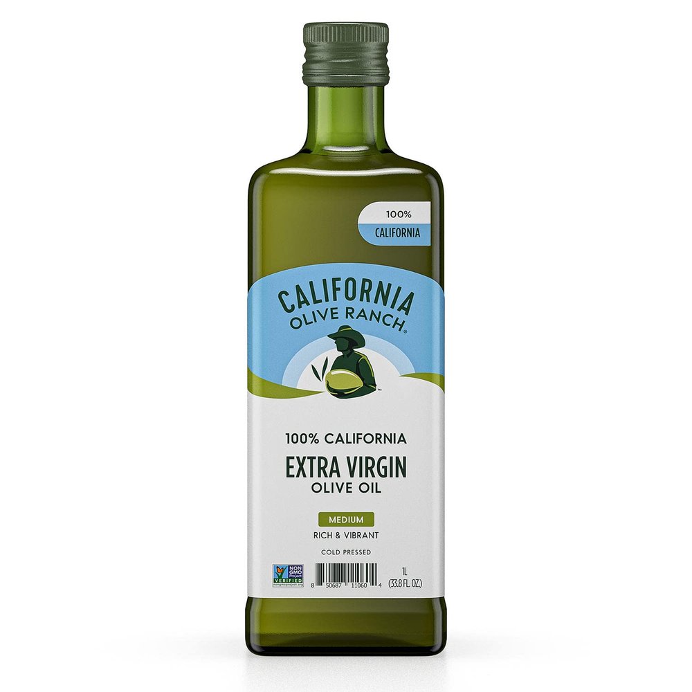 100% California Extra Virgin Olive Oil (MEDIUM) Rich & Vibrant Cold Press One Bottle 33.8 fl. oz/1L. each. By: California Olive Ranch