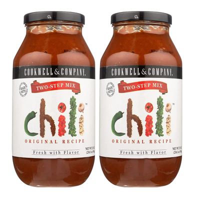 Texas Two Step Mix Chili Original Recipe 2 Glass Jars 33 oz. (936g) each. By: Cookwell & Company