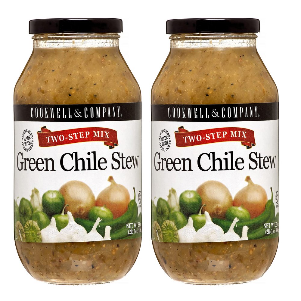 Texas Two Step Mix, Green Chile Stew, 2 Glass Jars 33 oz. (936g) each