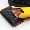 Cigar in Style Yellow Black Leather Cedar Wood 3 to 5 Ct Adjustable Cigar Case Holder Humidor view 4