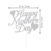 12pcs Silver Glitter Happy Mother's Day Cake Toppers Food Picks Cake Decoration for Mother's Day Mom's Birthday Party Suppliers view 2