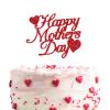 12pcs Red Glitter Happy Mother's Day Cake Toppers Food Picks Cake Decoration for Mother's Day Mom's Birthday Party Suppliers view 1