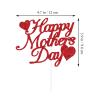 12pcs Red Glitter Happy Mother's Day Cake Toppers Food Picks Cake Decoration for Mother's Day Mom's Birthday Party Suppliers view 2