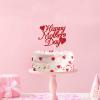 12pcs Red Glitter Happy Mother's Day Cake Toppers Food Picks Cake Decoration for Mother's Day Mom's Birthday Party Suppliers view 3