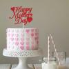 12pcs Red Glitter Happy Mother's Day Cake Toppers Food Picks Cake Decoration for Mother's Day Mom's Birthday Party Suppliers view 4