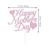 12pcs Pink Glitter Happy Mother's Day Cake Toppers Food Picks Cake Decoration for Mother's Day Mom's Birthday Party Suppliers view 2