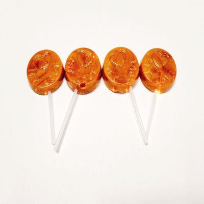 RAON Korean Dalguna Candy lollipop Sugar Honeycomb Candy with stick Halloween Christmas Gift Cookie Candy, brown, 2.5x1.5x0.1in, 4ea