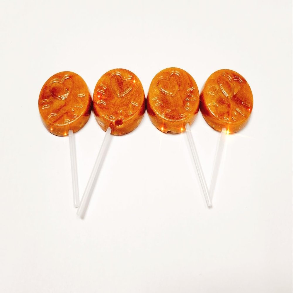 RAON Korean Dalguna Candy lollipop Sugar Honeycomb Candy with stick Halloween Christmas Gift Cookie Candy, brown, 2.5x1.5x0.1in, 4ea