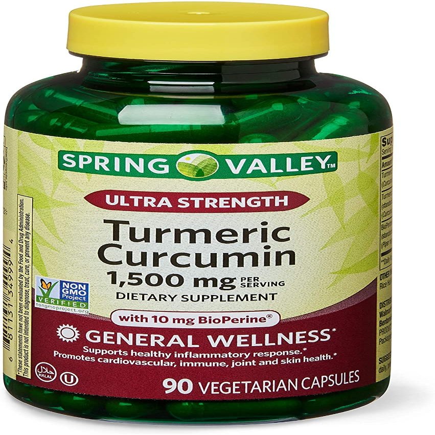 Spring Valley Ultra-Strength Turmeric Curcumin 1,500mg 90 Capsules + Your Vitamin Guide