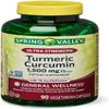 Spring Valley Ultra-Strength Turmeric Curcumin 1,500mg 90 Capsules + Your Vitamin Guide view 1