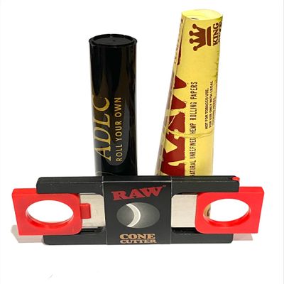 Raw Cone Cutter Bundle with Raw Organic King size 1 pack of 3 cones with DeLaCruzV Tube.