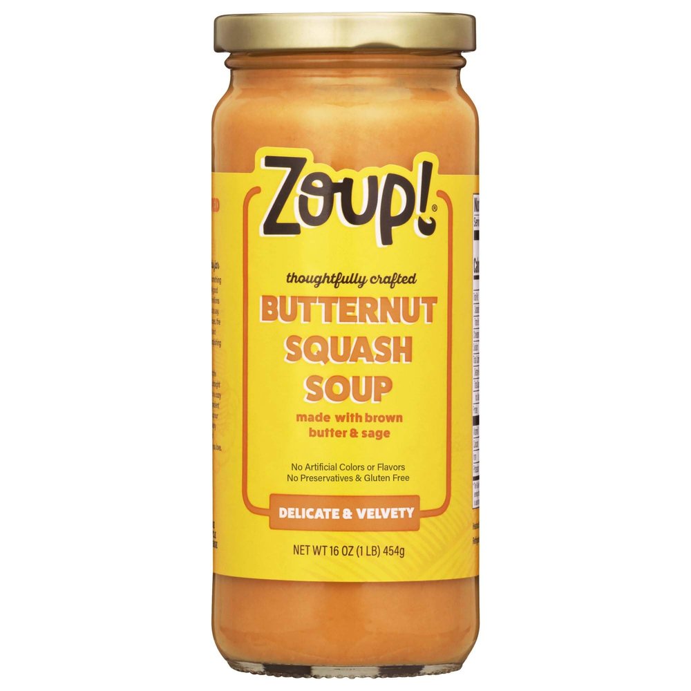 Butternut Squash with Brown Butter & Sage Soup by Zoup! - No Artificial Colors or Flavors, No Preservatives, Gluten Free Butternut Squash, 16 oz Ready to Serve (1 Pack)