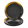 Silver Spoons ROYALTY DINNERWARE PLATES | Gold Rimmed Plastic Plates | Brushed Collection, Dinner Plates, Black view 1