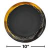 Silver Spoons ROYALTY DINNERWARE PLATES | Gold Rimmed Plastic Plates | Brushed Collection, Dinner Plates, Black view 2