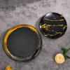 Silver Spoons ROYALTY DINNERWARE PLATES | Gold Rimmed Plastic Plates | Brushed Collection, Dinner Plates, Black view 3