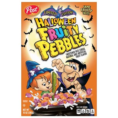 Post Halloween Fruity PEBBLES kids breakfast cereal, 10 oz