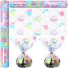 AnapoliZ Easter Cellophane Wrap Roll | 100 Ft. Long X 16 In. Wide 2.3 Mil Thick , Crystal Clear , Design Cello Wrapping Paper for Treats , Baskets , Gifts Bunnies & Eggs view 1