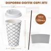 LITOPAK 100 Pack 16 oz Paper Coffee Cups, Disposable Coffee Cups with Lid, Sleeve, and Straws for Home, Stores, and Cafes view 2