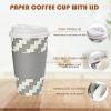 LITOPAK 100 Pack 16 oz Paper Coffee Cups, Disposable Coffee Cups with Lid, Sleeve, and Straws for Home, Stores, and Cafes view 4