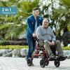 ELENKER All-Terrain 2 in 1 Rollator Walker & Transport Chair, Folding Wheelchair with All 10 Wheels for Seniors, Reversible Backrest & Detachable Footrests, Red view 2