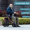ELENKER All-Terrain 2 in 1 Rollator Walker & Transport Chair, Folding Wheelchair with All 10 Wheels for Seniors, Reversible Backrest & Detachable Footrests, Red view 4
