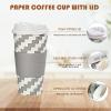 LITOPAK 100 Pack 20 oz Paper Coffee Cups with Lid, Sleeve, and Straws, Four Designs of Disposable Hot Coffee Cups for Home, Stores, and Cafes view 4