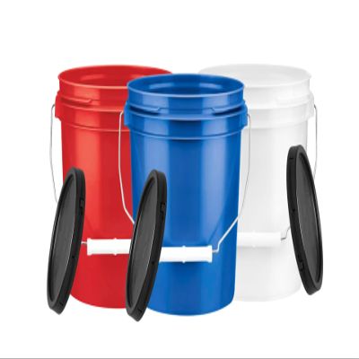 House Naturals 1 Gallon Food Grade Buckets with Lids BPA Free Plastic containers Three Colors (Pack of 3) Made in USA